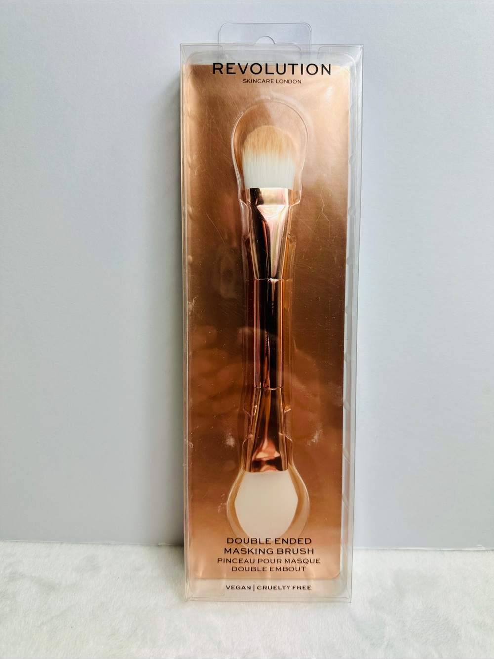 Revolution Skincare Double Ended Masking Brush Vegan Cruelty Free New 8”